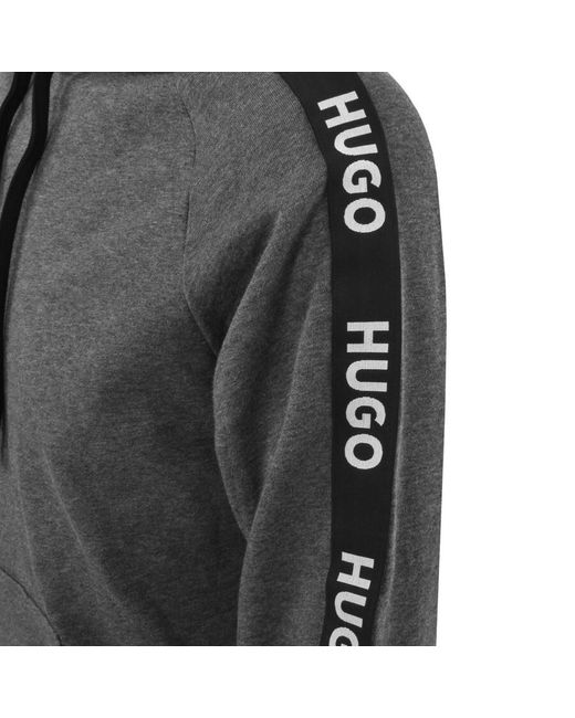 HUGO Gray Lounge Sporty Logo Hoodie for men