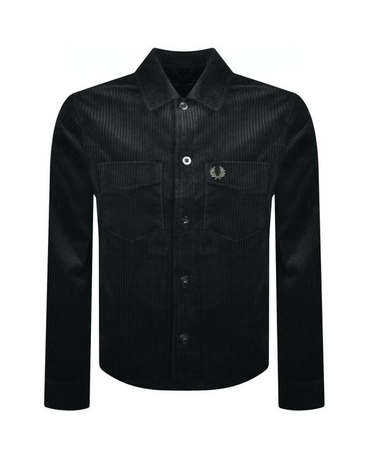 Fred Perry Black Corduroy Overshirt for men