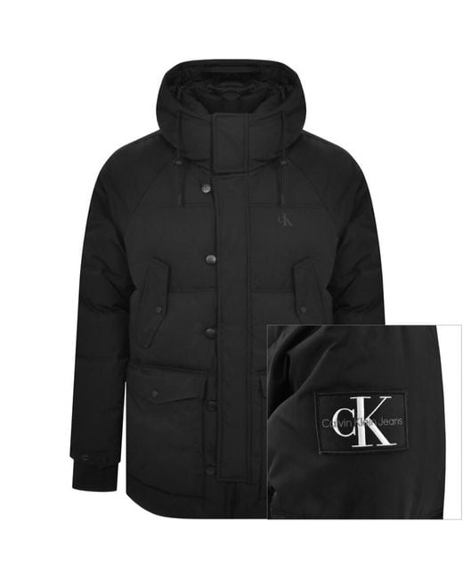 Calvin Klein Black Jeans Technical Parka Jacket for men