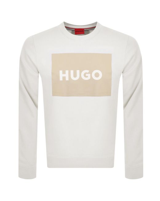 HUGO White Duragol 222 Sweatshirt for men