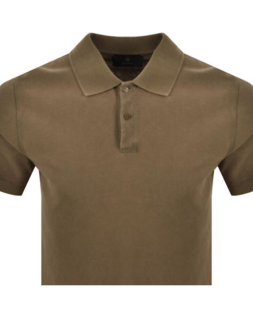 Belstaff Green Valley Garment Dye Polo T Shirt for men