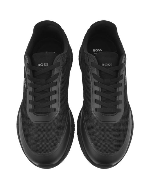 BOSS BUSINESS Black Boss Motion Runner Trainers for men