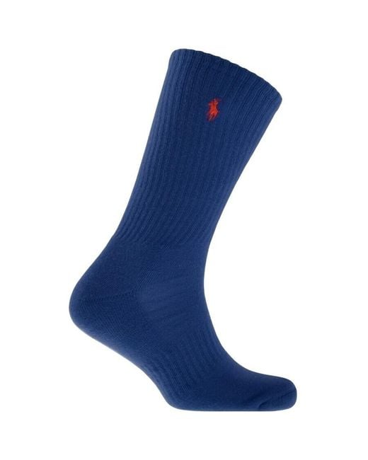 Ralph Lauren Blue Six Pack Classic Sport Socks for men