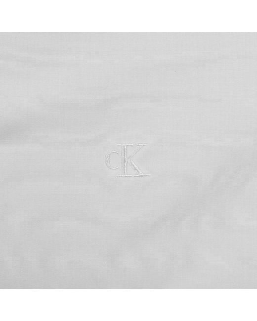 Calvin Klein White Slim Fit Solid Shirt for men