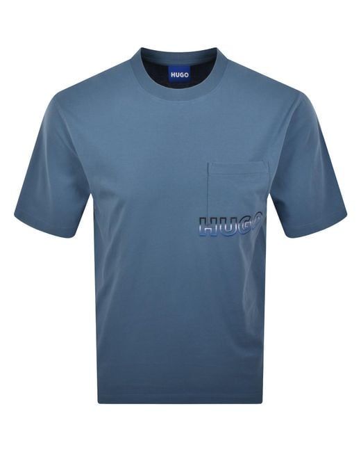 HUGO Blue Nogoste T Shirt for men