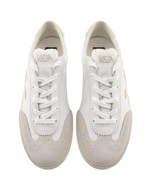 Veja White Volley Canvas Trainers for men