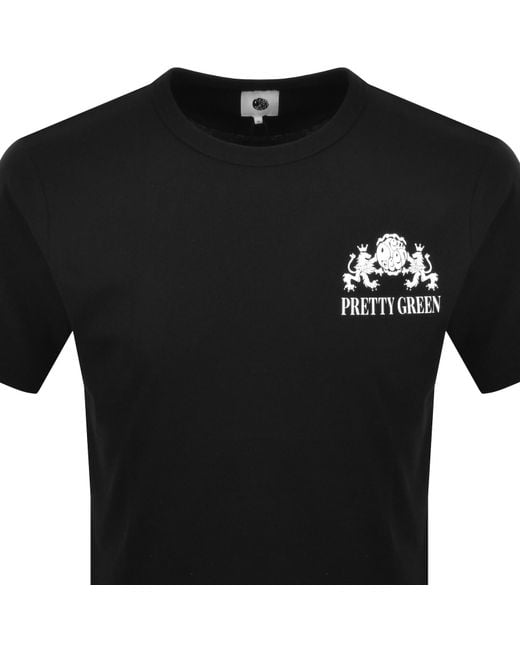 Pretty Green Black Ember T Shirt for men