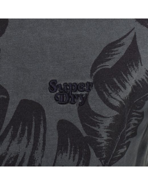 Superdry Gray Vintage Overdye Printed T Shirt for men