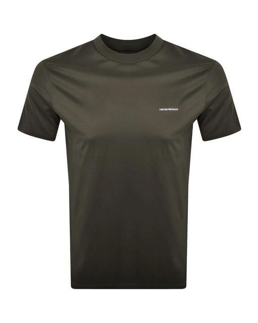 Armani Green Emporio Short Sleeved Logo T Shirt for men