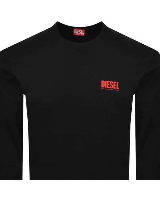 DIESEL Black T Boxt Long Sleeve Bisk T Shirt for men
