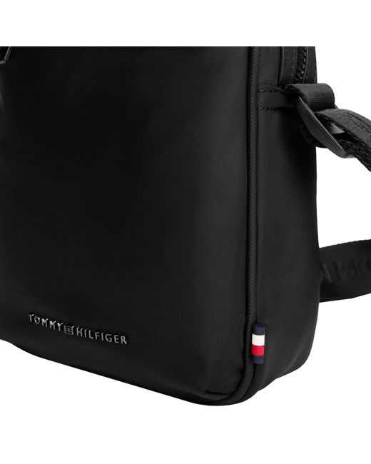 Tommy Hilfiger Black Repreve Mini Reporter Bag for men