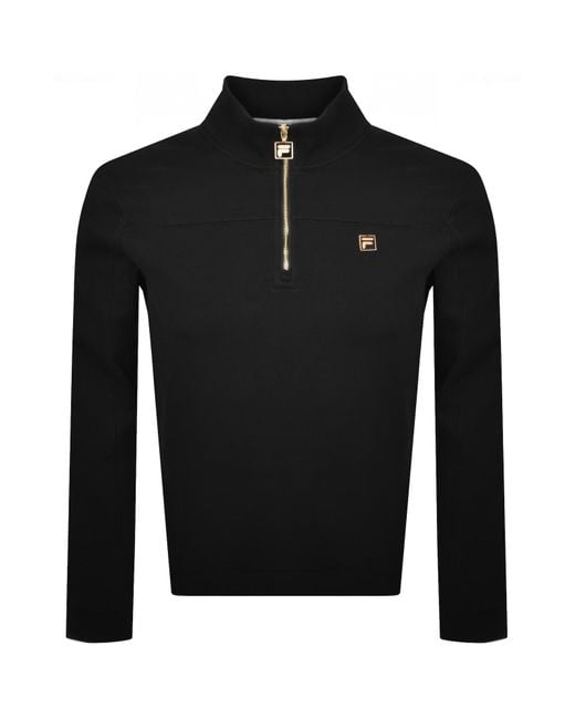 Fila Black Kevin Half Zip Sweatshirt for men