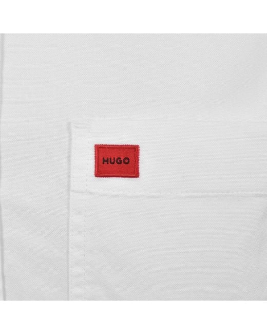 HUGO White Long Sleeved Evito Shirt for men