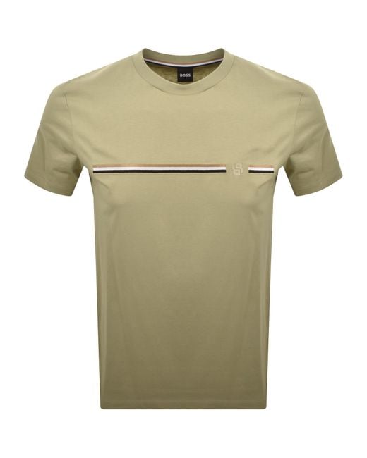 BOSS BUSINESS Green Boss C Taut 41 T Shirt for men