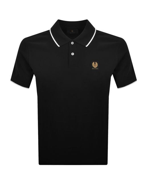 Belstaff Black Tipped Polo T Shirt for men