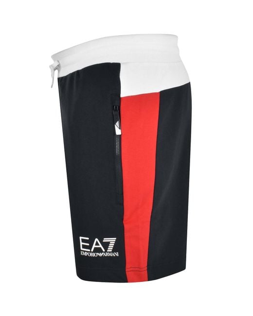 EA7 Blue Emporio Armani Jersey Shorts for men