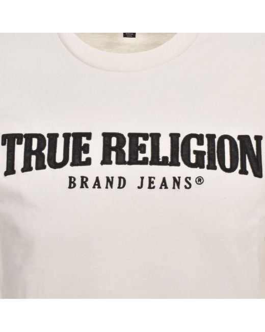 True Religion White Long Sleeve Arch T Shirt for men