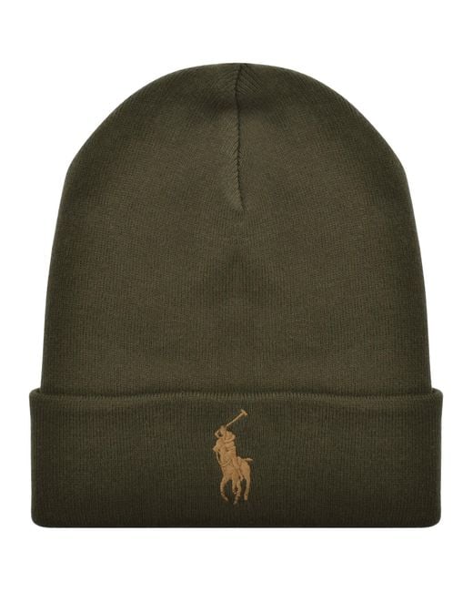 Ralph Lauren Green Beanie Hat for men