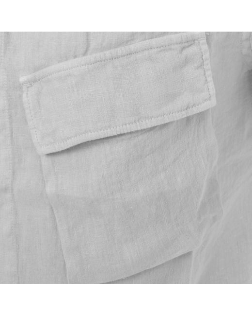 Belstaff Gray Scale Linen Short Sleeved Shirt for men