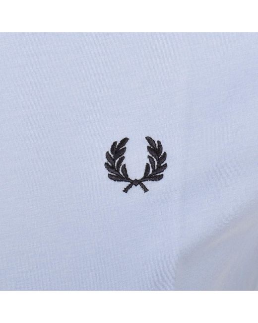 Fred Perry Blue Twin Tipped T Shirt Light Smoke for men