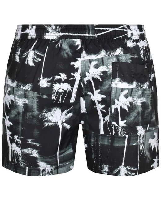 Calvin Klein Black Printed Swim Shorts for men