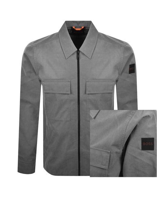 Boss Gray Boss Lozzy M Overshirt for men