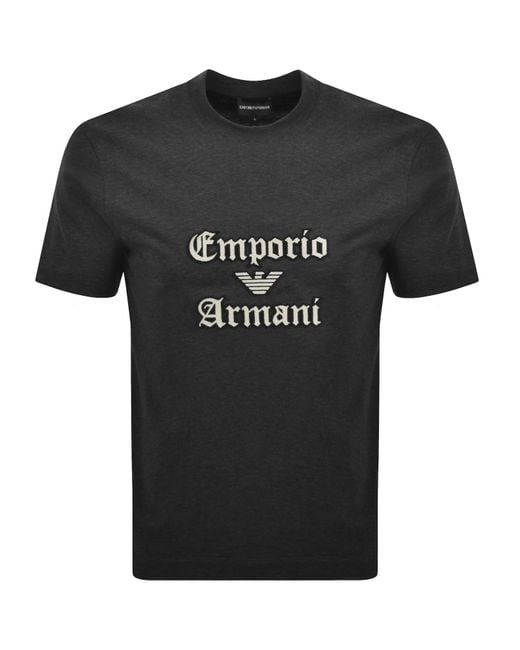 Armani Black Emporio Logo T Shirt for men