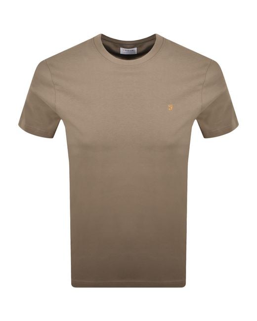 Farah Gray Farah Danny Regular Fit T Shirt Stone for men