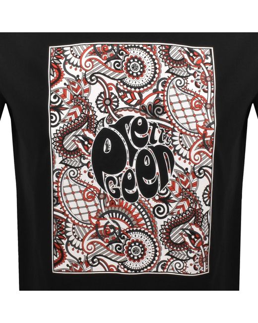Pretty Green Black Resonance T Shirt for men