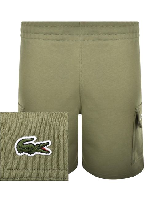 Lacoste Green Jersey Cargo Shorts for men