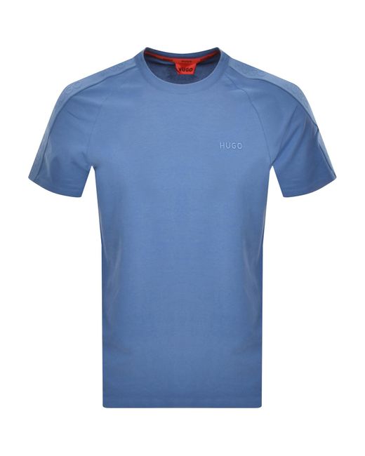 HUGO Blue Tonal Logo T Shirt for men