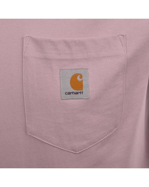 Carhartt Pink Pocket Short Sleeved T Shirt for men