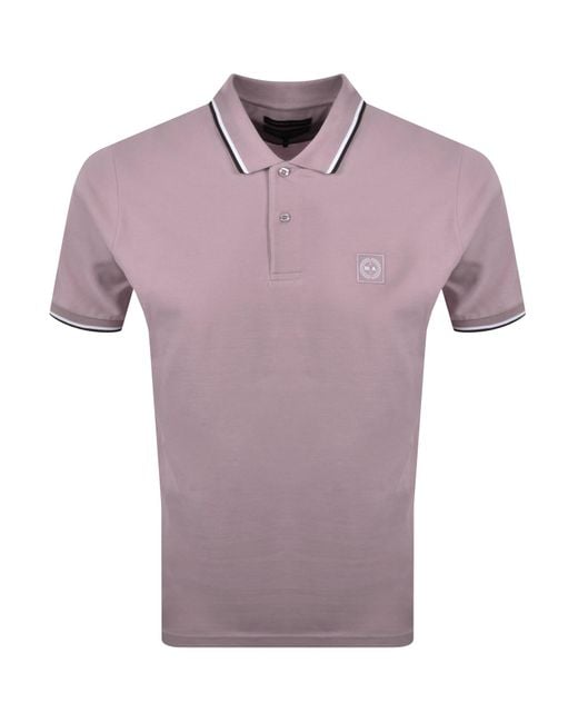 Marshall Artist Purple Tipped Polo T Shirt for men