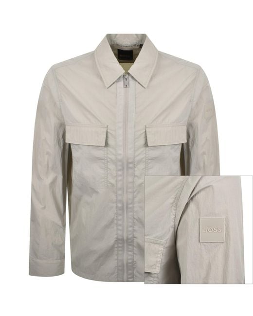 Boss Gray Boss Lotape Nylon Overshirt Open for men