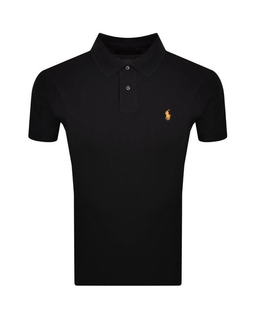 Ralph Lauren Logo Polo T Shirt in Black for Men | Lyst