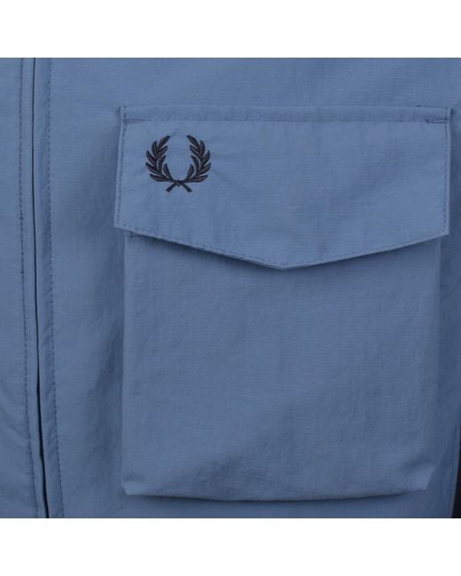 Fred Perry Blue Ripstop Pocket Overshirt Ace for men