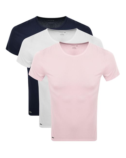 Lacoste Men's Pink Slim Fit Pack T Shirts