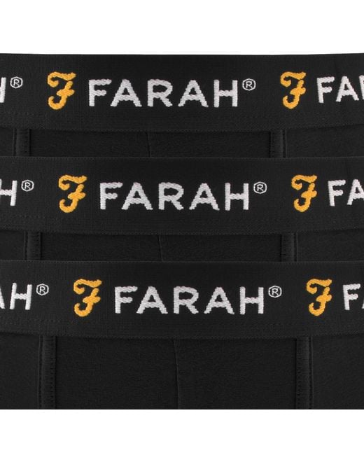 Farah Black Farah Chorley 5 Pack Trunks for men