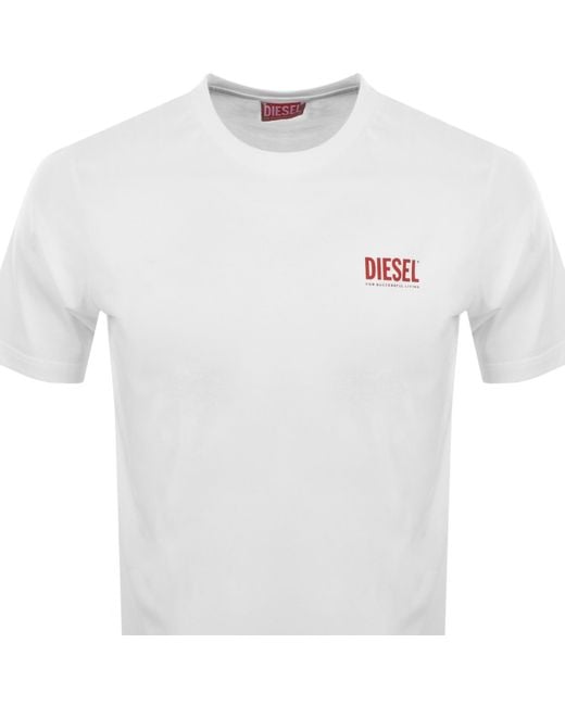 DIESEL White T Boxt Bisk T Shirt for men