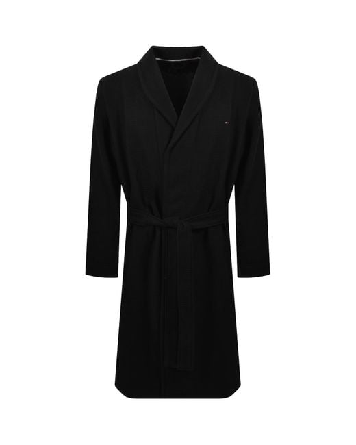 Tommy Hilfiger Black Loungewear Waffle Bath Robe for men