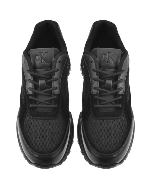 Calvin Klein Black Hike Runner Mesh Trainers for men