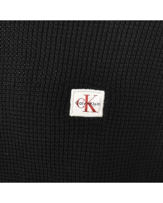 Calvin Klein Black Jeans Waffle Jumper for men