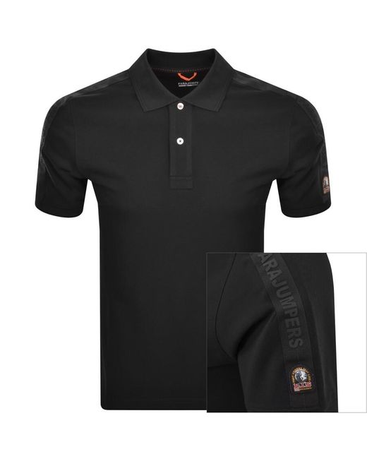 Parajumpers Black Space Polo T Shirt for men