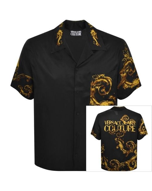 Versace Black Couture Short Sleeve Shirt for men