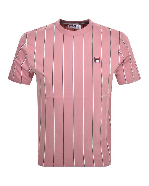 Fila Pink Pin Striped T Shirt for men