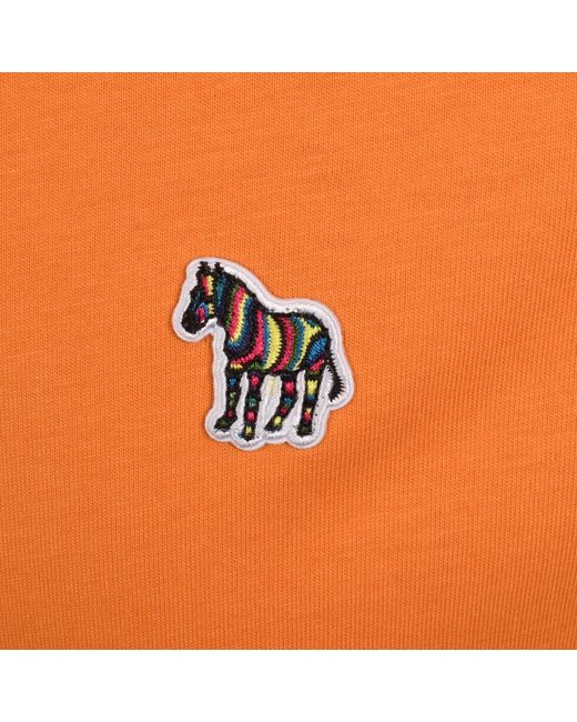 Paul Smith Orange Short Sleeve Zebra T Shirt for men