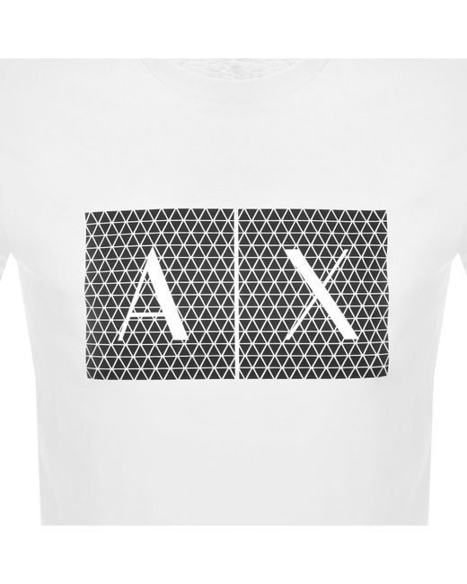 ARMANI EXCHANGE White Crew Neck Logo T Shirt for men