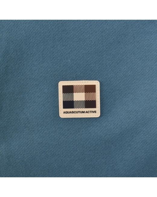 Aquascutum Blue Active Quarter Zip Fleece for men