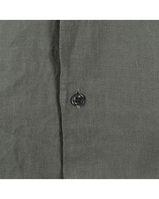Boss Gray Boss Rash 2 Short Sleeved Linen Shirt for men