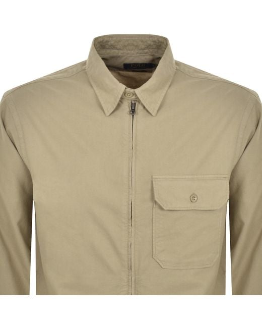 Ralph Lauren Green Custom Fit Overshirt for men